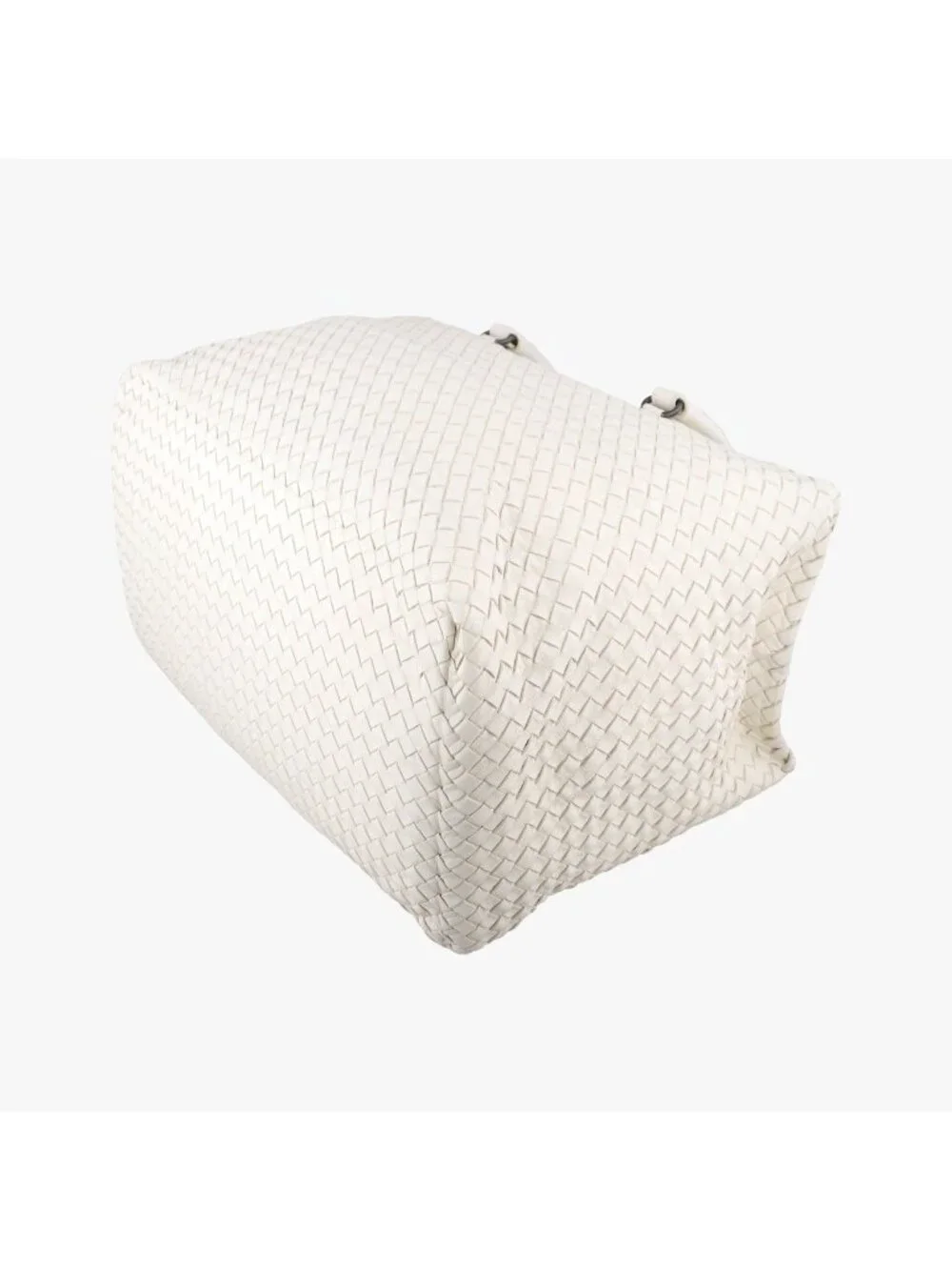Bottega Veneta Intrecciato White Lambskin Handbag
